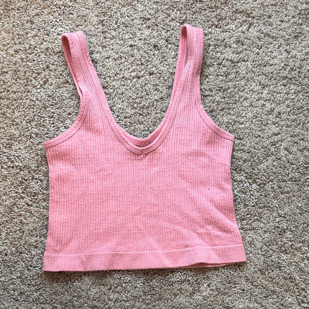 Urban Outfitters Pink Ribbed Tank Top